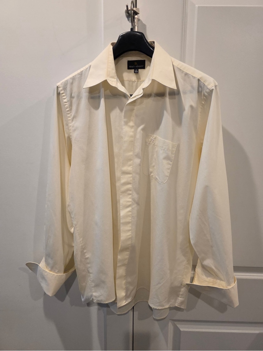 Stacy Adams Cream Long-Sleeve Dress Shirt